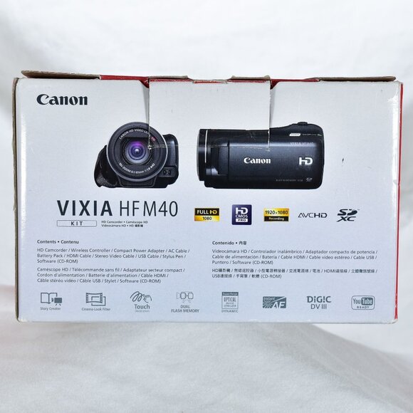 Canon VIXIA HF M40 16GB Flash Memory Camcorder HD Video 10x Optical Zoom 64GB SD - Picture 11 of 12